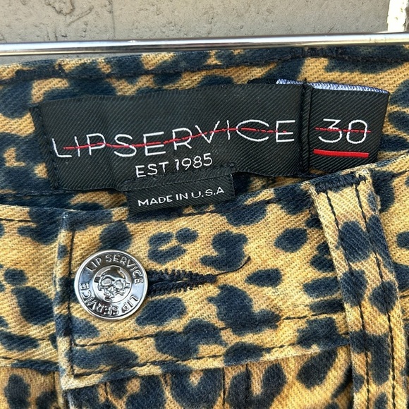 Lip Service Leopard Print Jeans Needle Punk Goth Grunge Gothic Y2K Sz 30 - Picture 3 of 8